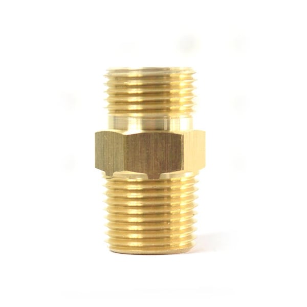 Interstate Pneumatics 3/8 Inch NPSM Male x 1/4 Inch NPTF Male - Ball Seat Brass Adapter FA614B - main